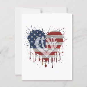 Love American Flag Postcard