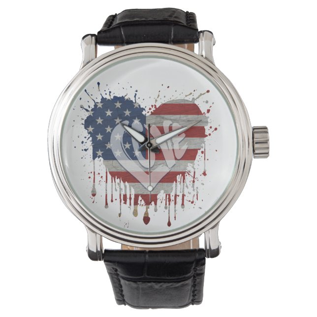 Love American Flag Watch (Front)