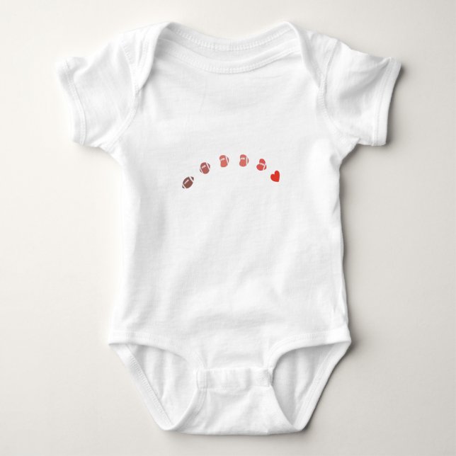 Love American Football - Gridiron Fans Heart Baby Bodysuit (Front)