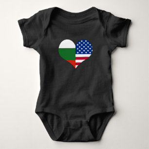 Love American/USA Bulgarian Flag Baby Bodysuit