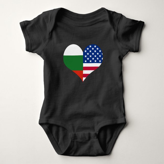 Love American/USA Bulgarian Flag Baby Bodysuit (Front)