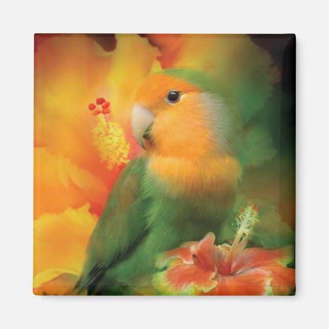 Love Among The Hibiscus Art Magnet (Front)