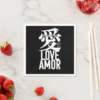 Love. Amor. 愛. Napkin