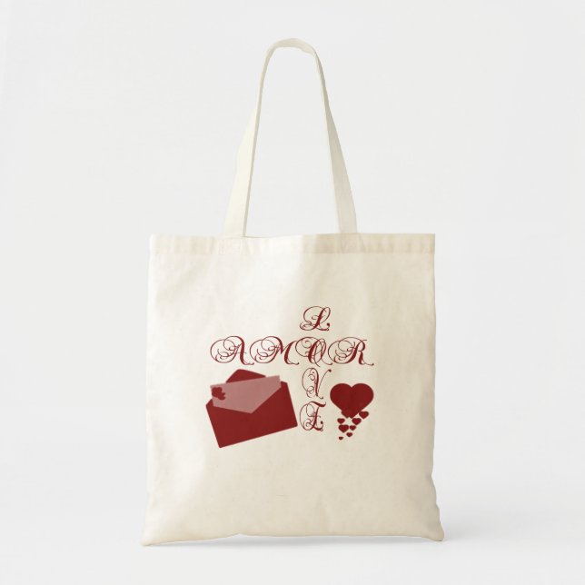 Love Amor Valentine Design Tote Bag (Front)