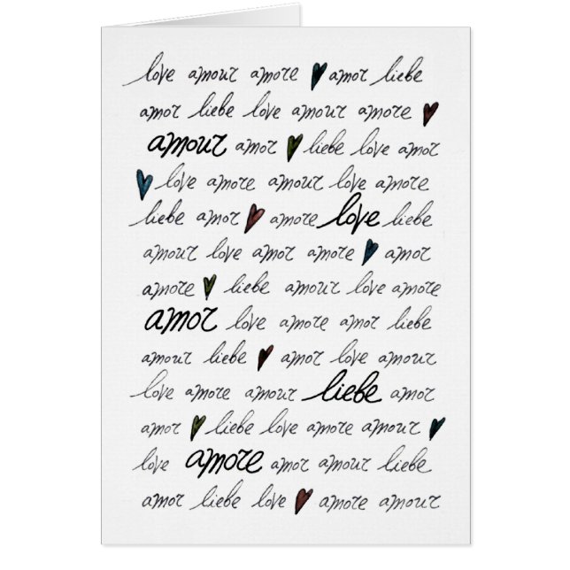 "Love Amour Amore Liebe Amor" (Front)