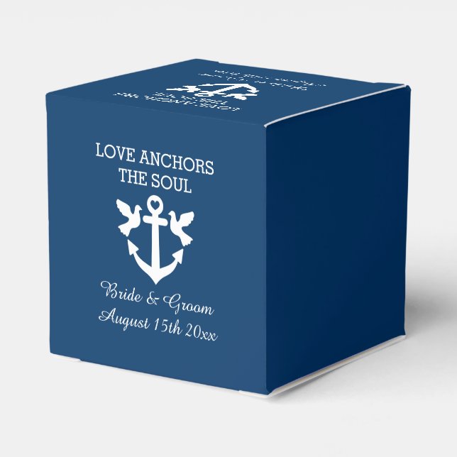 Love anchors the sould cute wedding slogan favour box (Back Side)