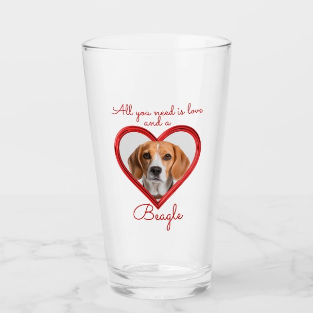 Love and a Beagle Glass (Front)
