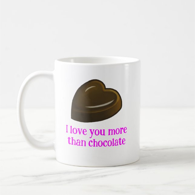 Love and a Chocolate Heart Coffee Mug (Left)