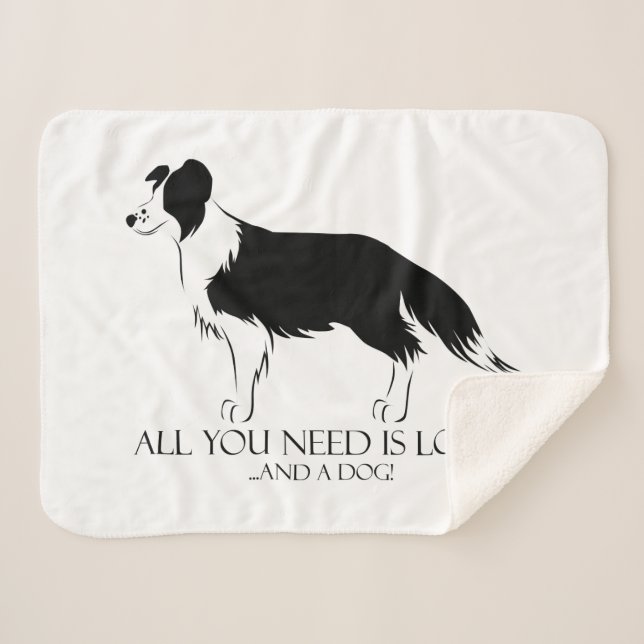 Love And A Dog Sherpa Blanket (Front (Horizontal))