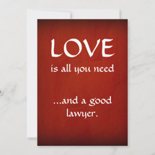 Love And A Good Lawyer Thank You Card