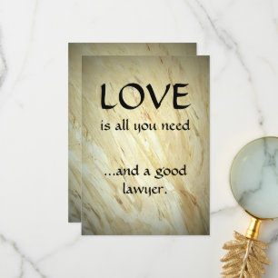 Love And A Good Lawyer Thank You Card