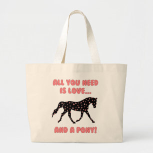 Love and a Pony Large Tote Bag