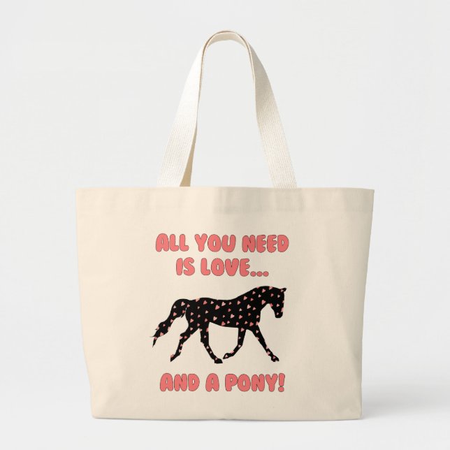 Love and a Pony Large Tote Bag (Front)