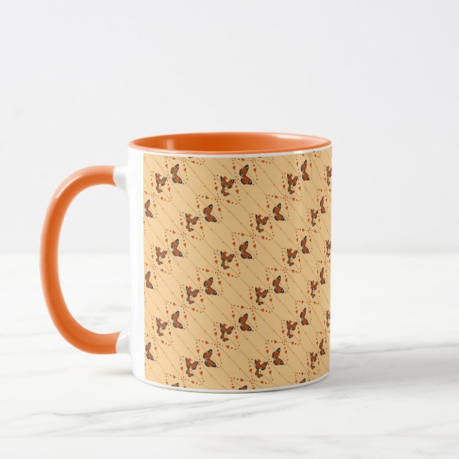 Love and Butterflies in orange Mug (Left)