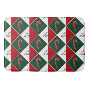 Love and Candy Canes Bath Mat
