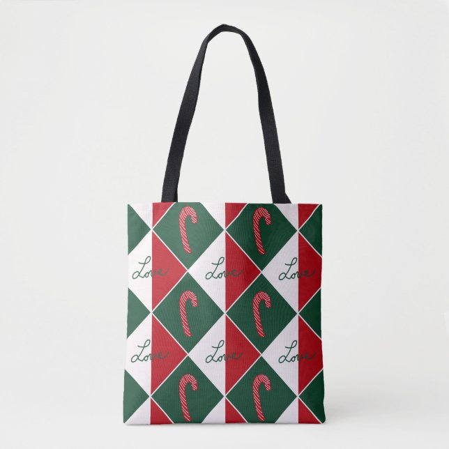 Love and Candy Canes Tote Bag (Front)