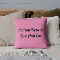 Love And Cat Personalised Cute Quote Light Pink