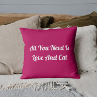 Love And Cat Personalised Cute Quote Pink