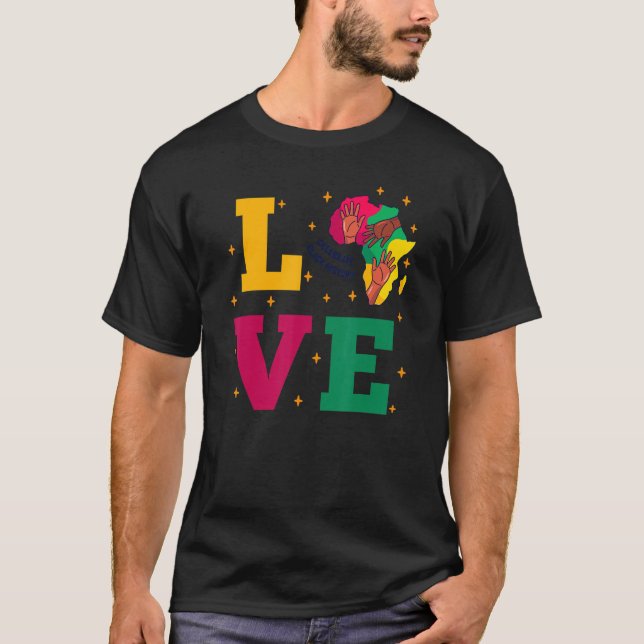 Love and celebrate Black History Month africa map  T-Shirt (Front)