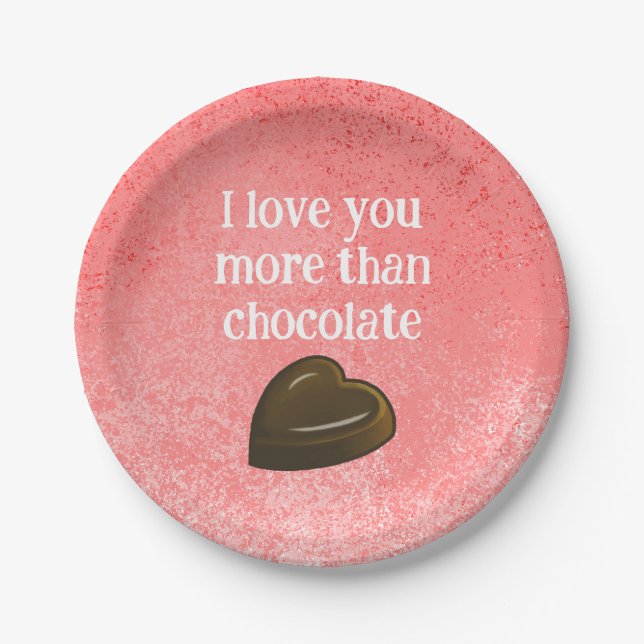 Love and Chocolate Paper Plate (Front)