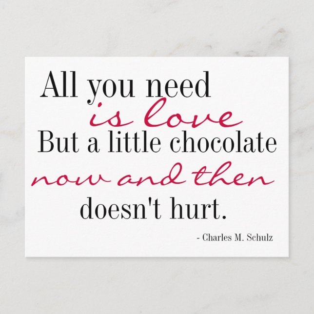Love and Chocolate Postcard (Front)