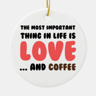 Love and Coffee Ceramic Tree Decoration