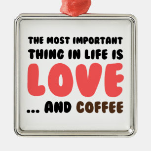 Love and Coffee Metal Tree Decoration