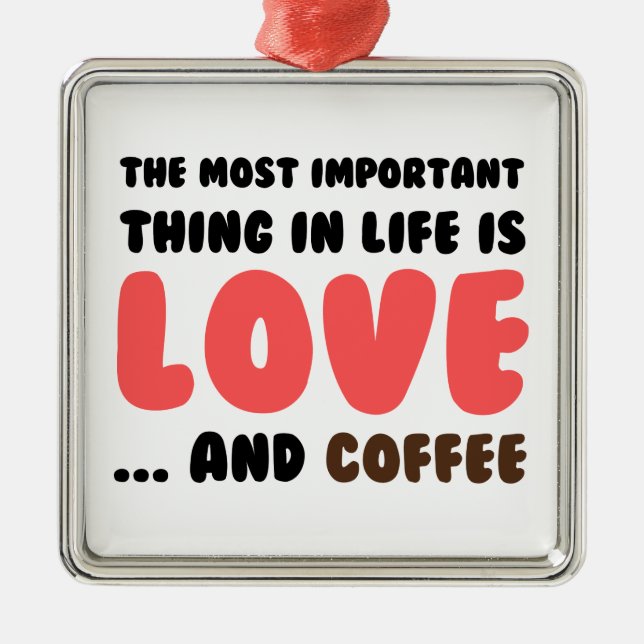 Love and Coffee Metal Tree Decoration (Front)