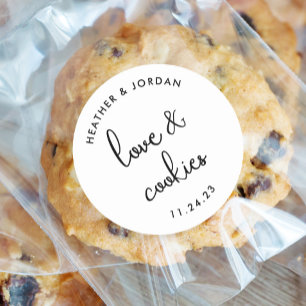 Love and Cookies Wedding Cookie Bag Favour Classic Round Sticker