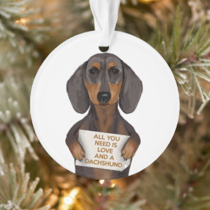 Love and Dachshund Ornament