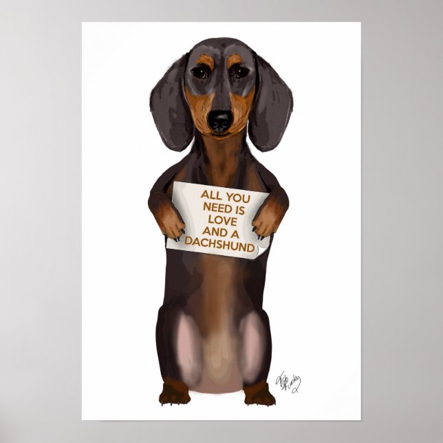 Love and Dachshund Poster (Front)