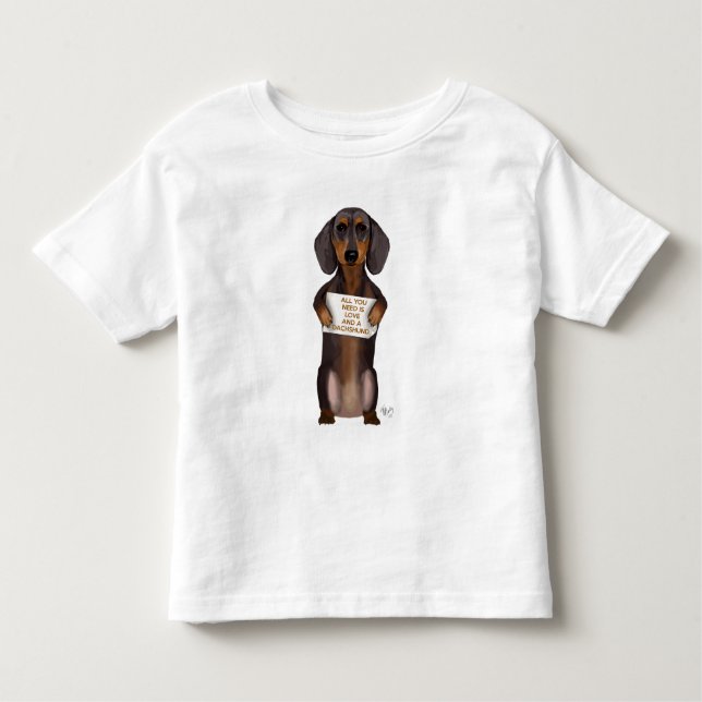 Love and Dachshund Toddler T-Shirt (Front)