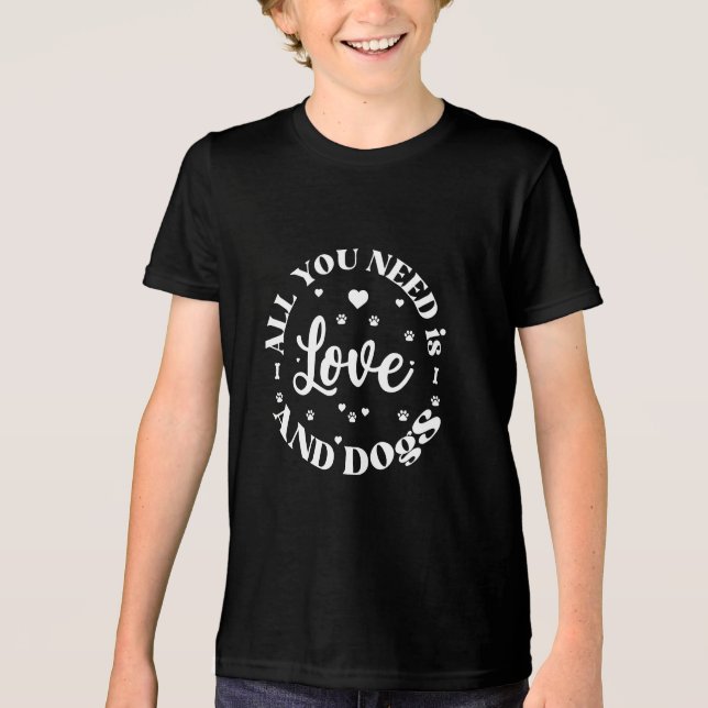  “Love and Dogs” Themed T-Shirt Tri-Blend Shirt (Front)