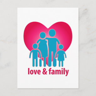 Love and family postcard