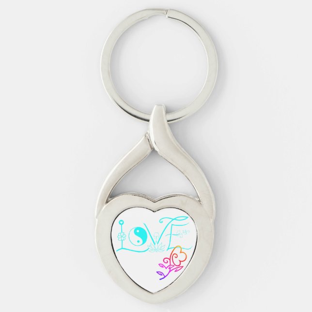Love and Flower Key Chain (Front)