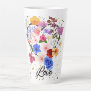 Love and Flowers Latte Mug