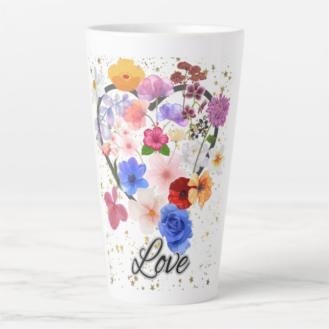 Love and Flowers Latte Mug (Front)