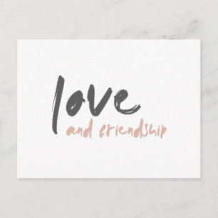 Love and Friendship   Modern Forever Friend Bestie Postcard
