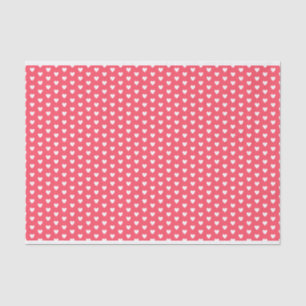 Love and Friendship White Hearts on Red Tissue Paper