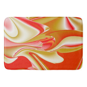 Love and Gold Abstract 3D Rainbowart Bath Mat