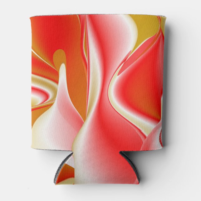 Love and Gold Abstract 3D Rainbowart Can Cooler (Front)