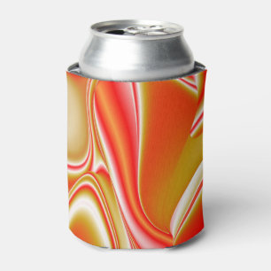 Love and Gold Abstract 3D Rainbowart Can Cooler