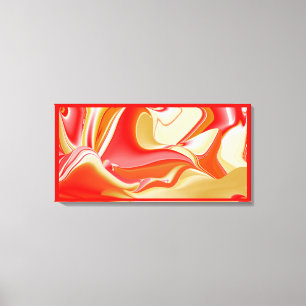 Love and Gold Abstract 3D Rainbowart Canvas Print