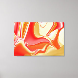 Love and Gold Abstract 3D Rainbowart Canvas Print