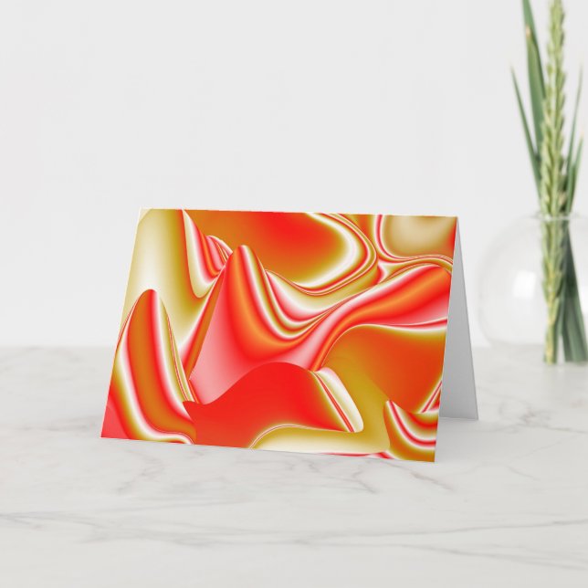 Love and Gold Abstract 3D Rainbowart Card (Front)