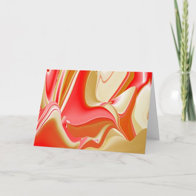 Love and Gold Abstract 3D Rainbowart Card (Front)
