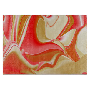 Love and Gold Abstract 3D Rainbowart Cutting Board