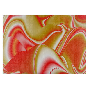 Love and Gold Abstract 3D Rainbowart Cutting Board