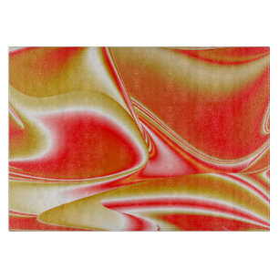 Love and Gold Abstract 3D Rainbowart Cutting Board