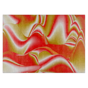 Love and Gold Abstract 3D Rainbowart Cutting Board